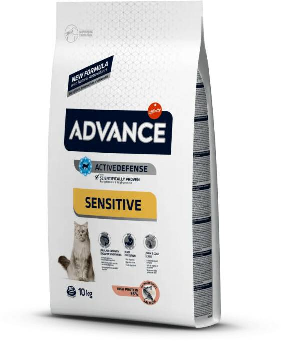 Katzenfutter Affinity Advance Active Defense Adult Cat Sensitive with Digestive Sensitivities Salmon & Rice 10 kg