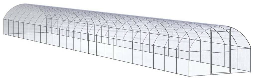 Hühnerställe vidaXL Outdoor-Hühnerstall Verzinkter Stahl 3x24x2m (3095471)